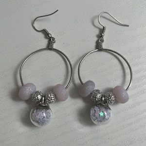 Handmade snow globe effect earrings